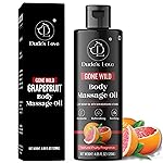 Organic - Grapefruit Full Edible Body Massage Oil - Refreshing, Calming | No Stain & Non-Sticky | with Fractionated Coconut Oil, Grapefruit & Lime Oil - 4.05 Fl Oz