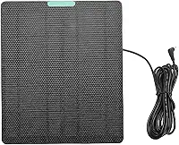 VINGVO Painel, Carregador Solar USB ETFE de Alta Eficiência 5V para Campainha do de Segurança da Câmera, Com Interface DC3 5 IP65 (Preto)