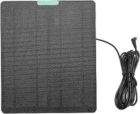 VINGVO Painel, Carregador Solar USB ETFE de Alta Eficiência 5V para Campainha do de Segurança da Câmera, Com Interface DC3 5 IP65 (Preto)