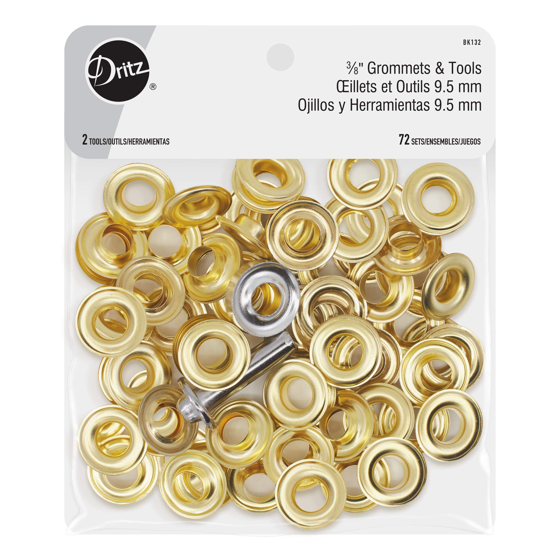 Dritz Grommets 3/8in Gold Includes Grommets & Tools Fasteners