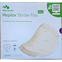 Mepilex M lnlycke Border Flex Oval Flexible Dressings 13 x 16 cm Abdominal Positioning Safetac Technology Pack of 5 REF583300