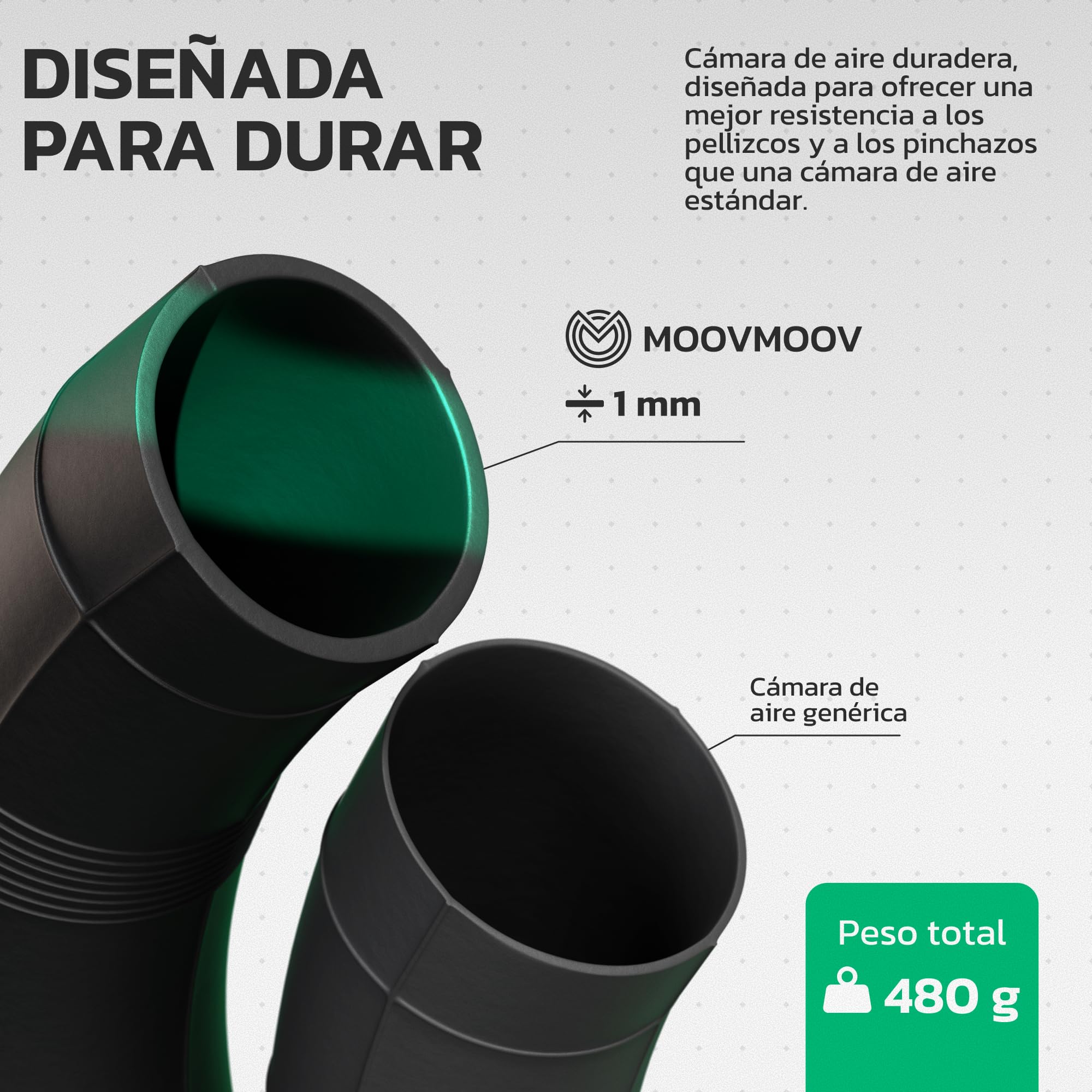 MoovMoov Cámara de Aire 16 pulgadas para neumáticos 16x6.50-8 y 16x7.50-8 - Para Tractor cortacésped, Remolque de jardín, Carrito de golf - Válvula acodada - Pack de 2