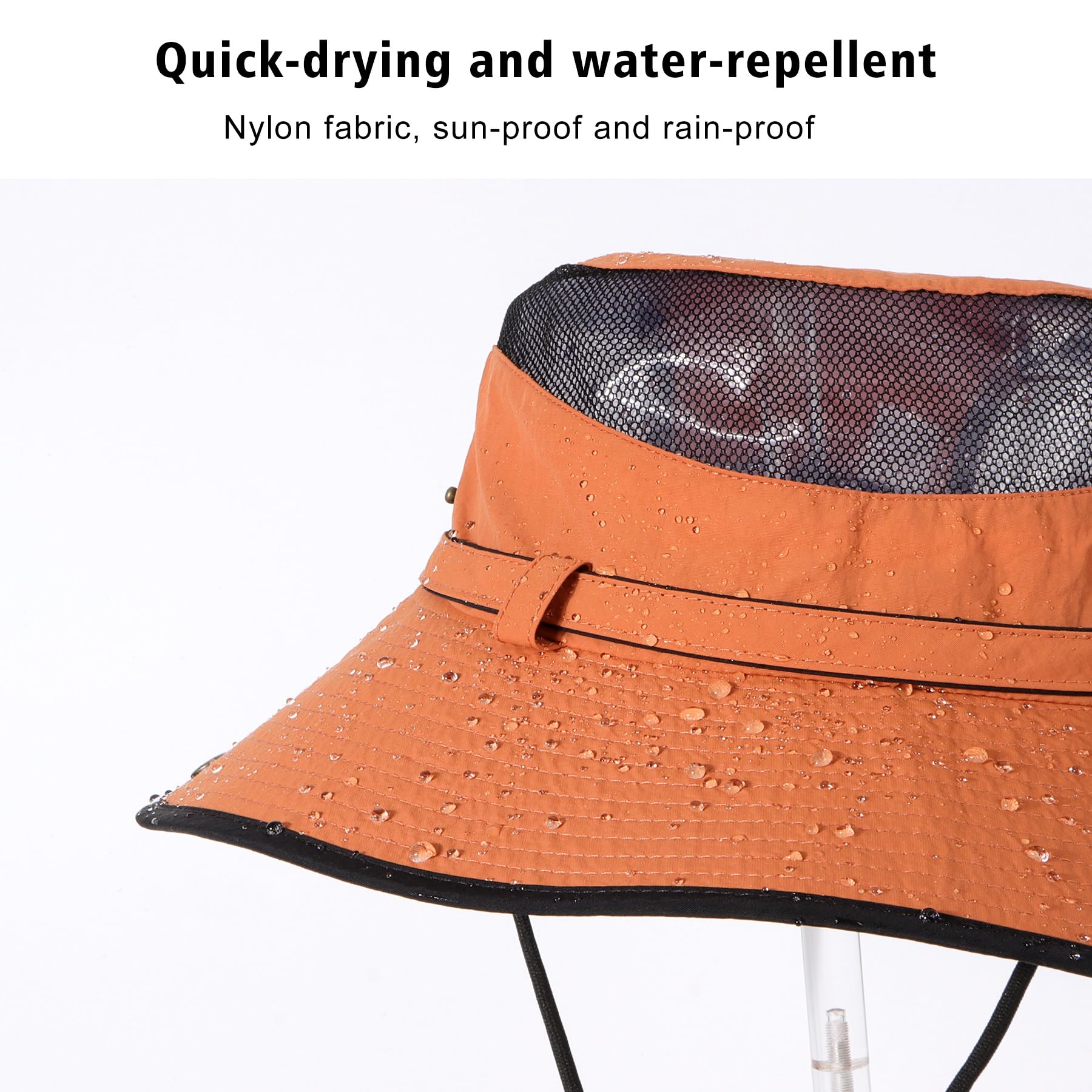 Feng Shui， Sombrero de Sol de ala Ancha para Mujer – Protección UV al Aire Libre Pesca Senderismo – Sombrero de Cubo Transpirable Impermeable de Secado rápido para Viajes de Verano