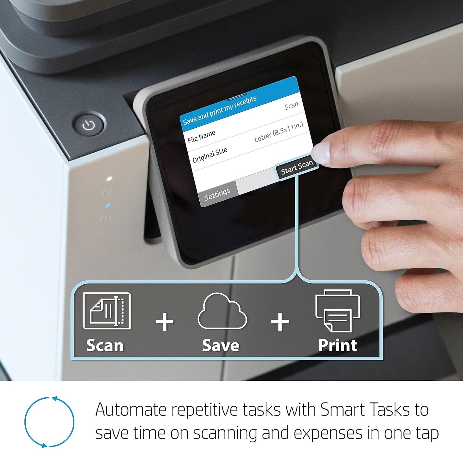 HP OfficeJet Pro 9025 All-in-One Wireless Printer, Single-Pass (Automatic) Document Feeder & Two Paper Trays, Smart Home Office Productivity, Instant Ink, Works with Alexa (1MR66A)