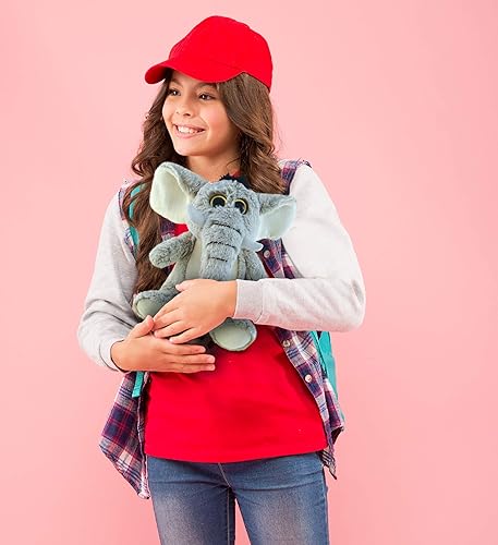 Miniatura 7 de DolliBu - Elefante de peluche  Elefante gris abrazable de piel suave, adorable peluche de elefante de zoológico, lindo regalo de safari de vida