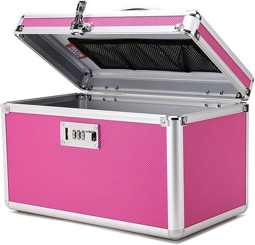 Caja de medicamentos con cerradura con estuche de almacenamiento portátil, 12.2 x 7.2 x 7.6 pulgadas, organizador de medicamentos a prueba de niños
