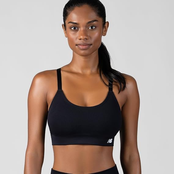 New Balance Womens Seamless Strappy Sports Bra 3 Pack Wirefree Athletic Bralette for Yoga, Training, and Comfort Wear