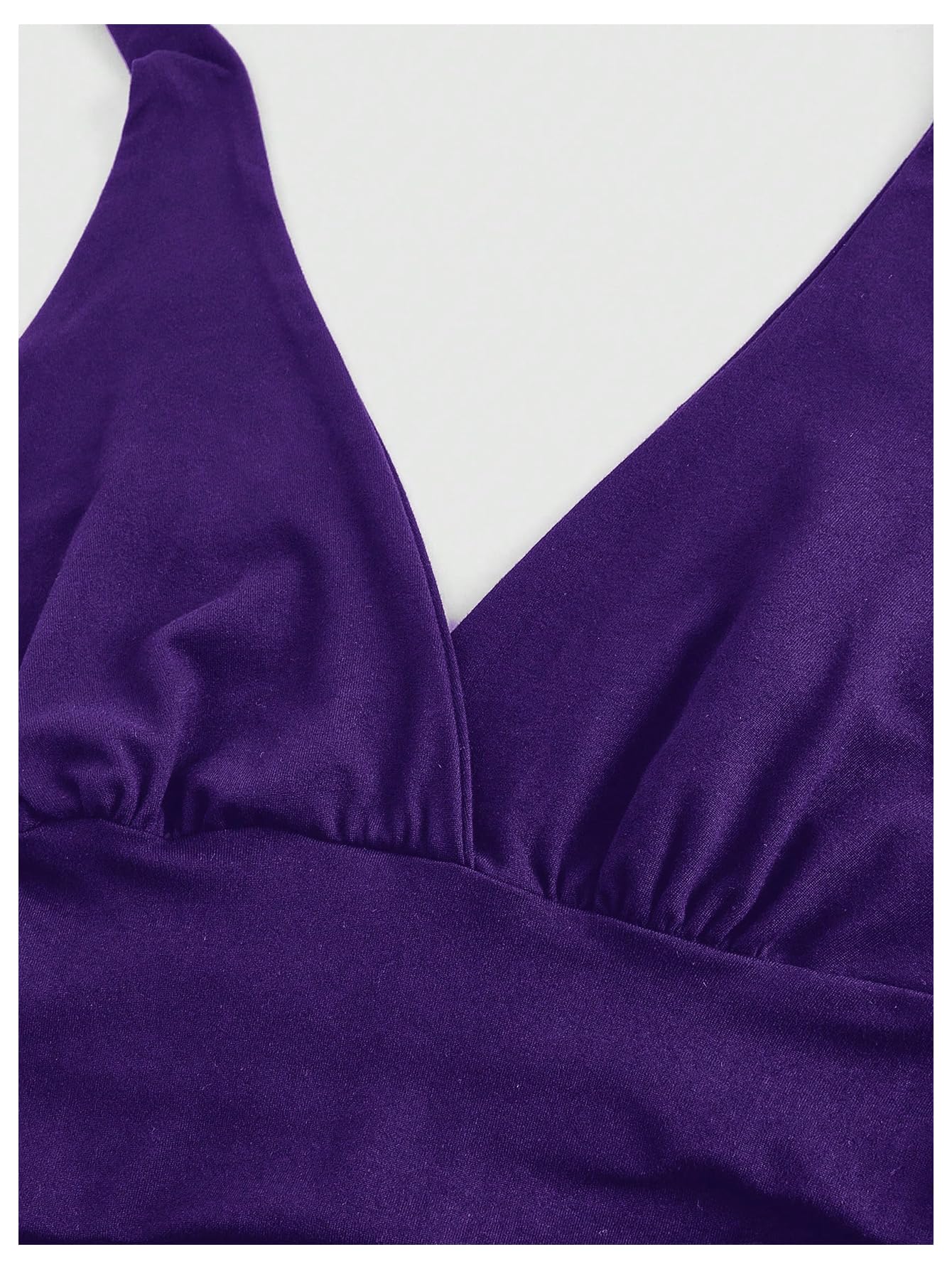 WDIRARA Women's Leopard Print Ruched Halter Crop Tops V Neck Tie Back Sleeveless Slim Fit Cami Tops