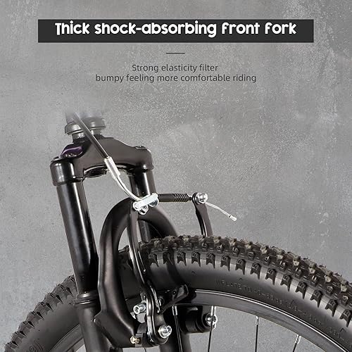 Miniatura 6 de Bicicleta de montaña de 26 pulgadas, marco de hierro de acero de alto aluminio/carbono, frenos en V delanteros y traseros de 21 velocidades, MTB con