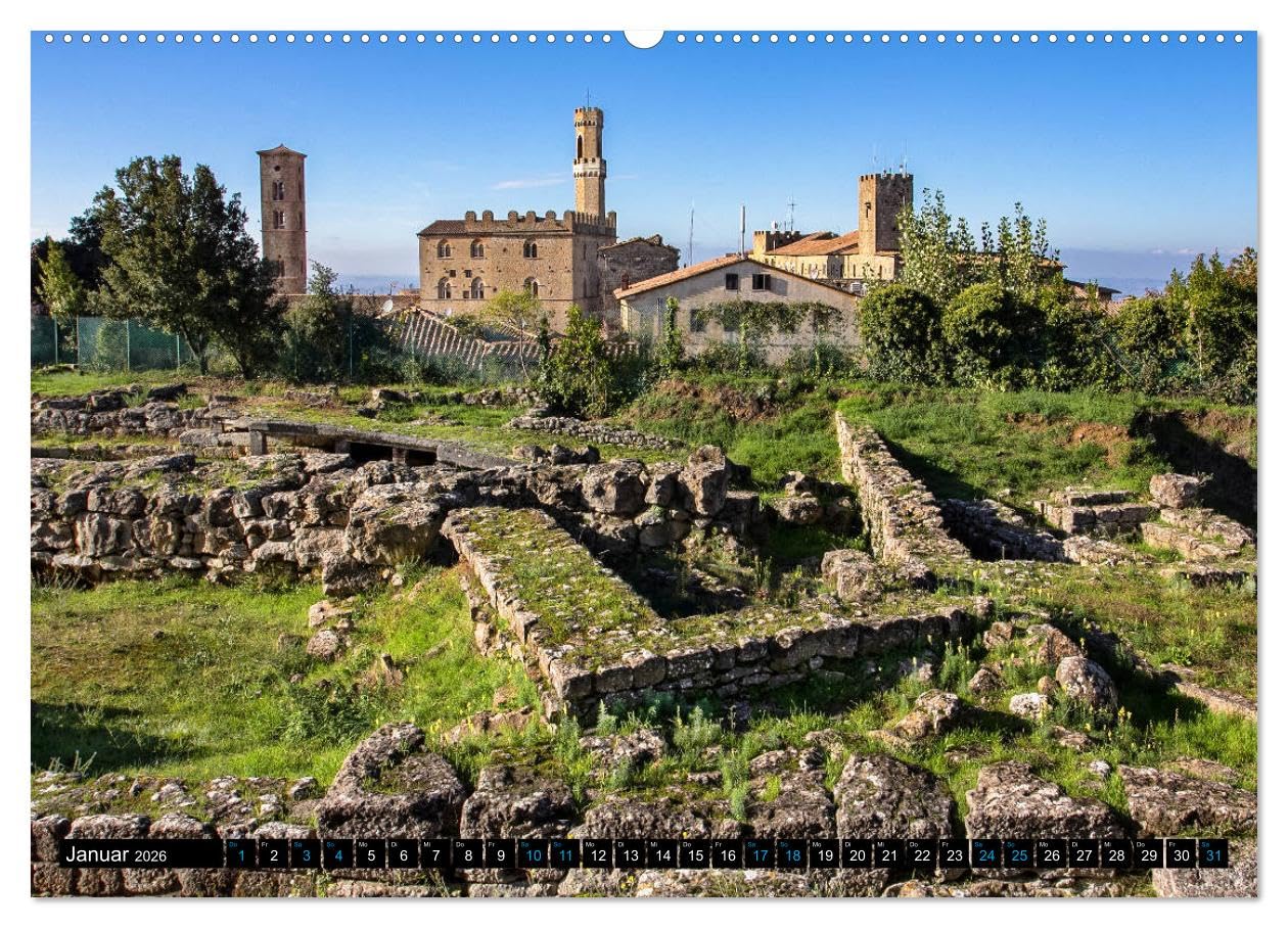 Die Etrusker – Hochkultur im antiken Italien (hochwertiger Premium Wandkalender 2026 DIN A2 quer), Kunstdruck in Hochglanz: Entdeckungsfahrten in der ... - Vetulonia - Roselle (CALVENDO Orte)