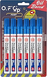 Sponsored Ad - OFC-P Oil-Based Permanent Paint Marker Pen,Medium Tip,Blue,Pack of 6