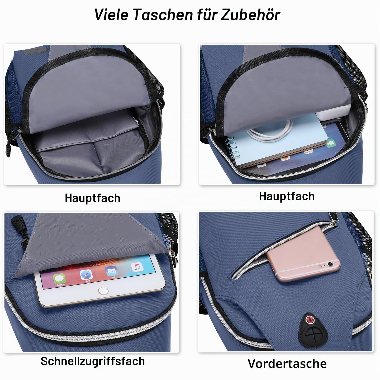 MOSISO Brusttasche Sling Bag Sling Rucksack Schulterrucksack,Polyester Multipurpose Crossbody Schultertasche Umhängetasche Sporttasche Reise Wander Daypack für Herren Damen