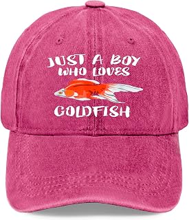 Just A Woman Who Loves Goldfish Hat for Women Trendy Washed Distressed Baseball