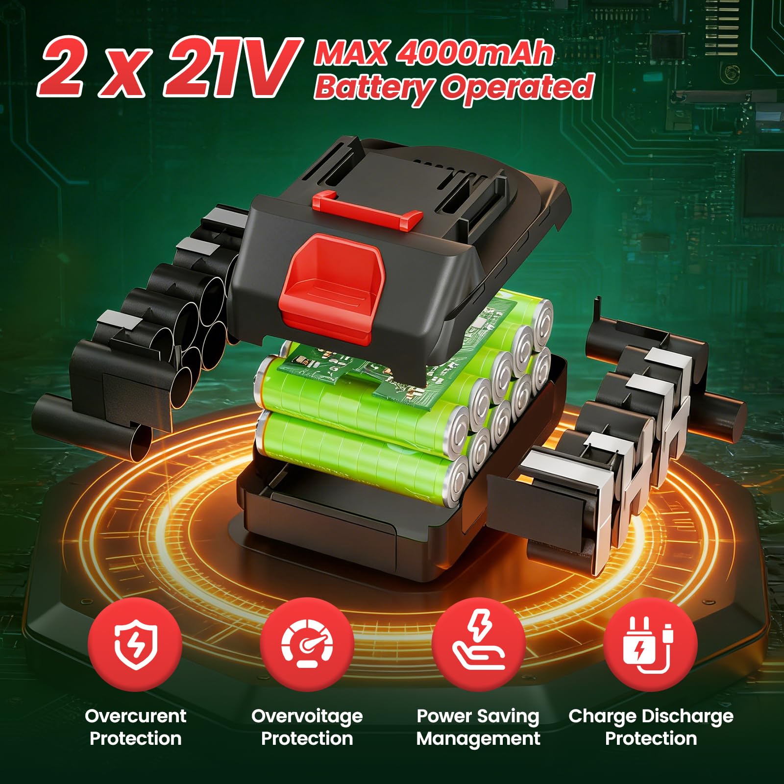 Recortadora de hilo inalámbrica Weed Wacker de 21 V con 2 baterías de 4.0 Ah y cargador rápido, recortadora de césped de alimentación automática de 12 pulgadas, comedor de malas hierbas eléctrico 2 en