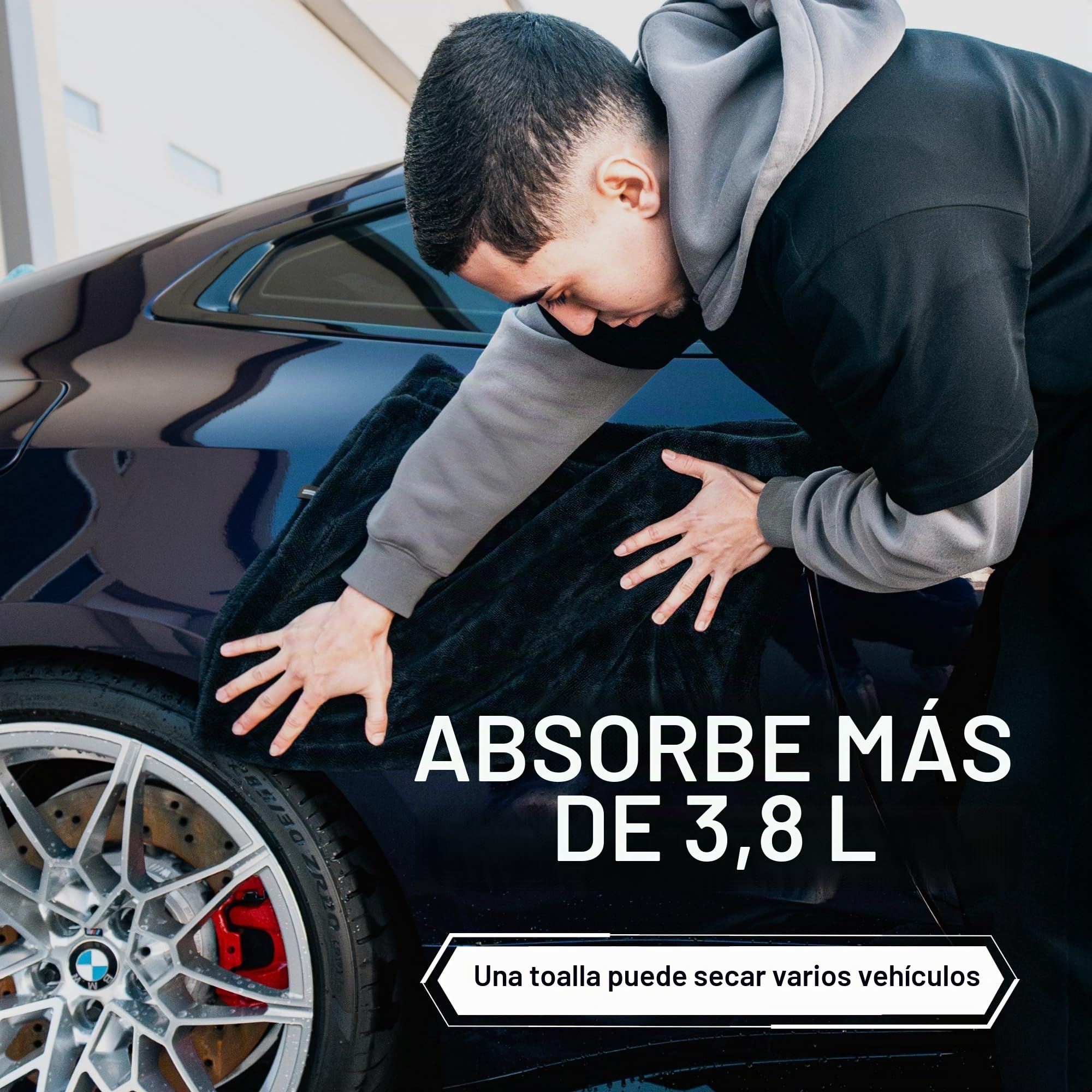 Blackline Car Care XL - Toalla de Microfibra Ultra Absorbente para Secado de Coche, 3 x 2 pies, clasificación #1