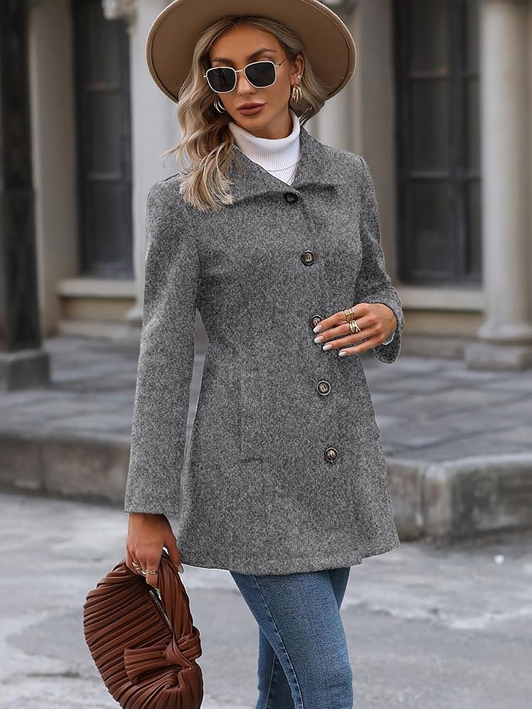 Amazon.com: IBOXQ Womens Jacket Coat Button Front Pocket