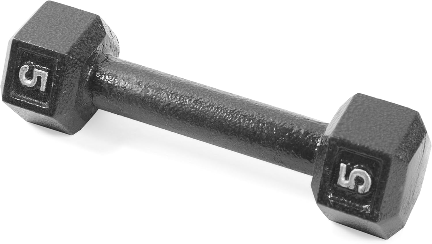 CAP Barbell Cast Iron Hex Dumbbell, Black, Single, 5 lb, Dumbbells