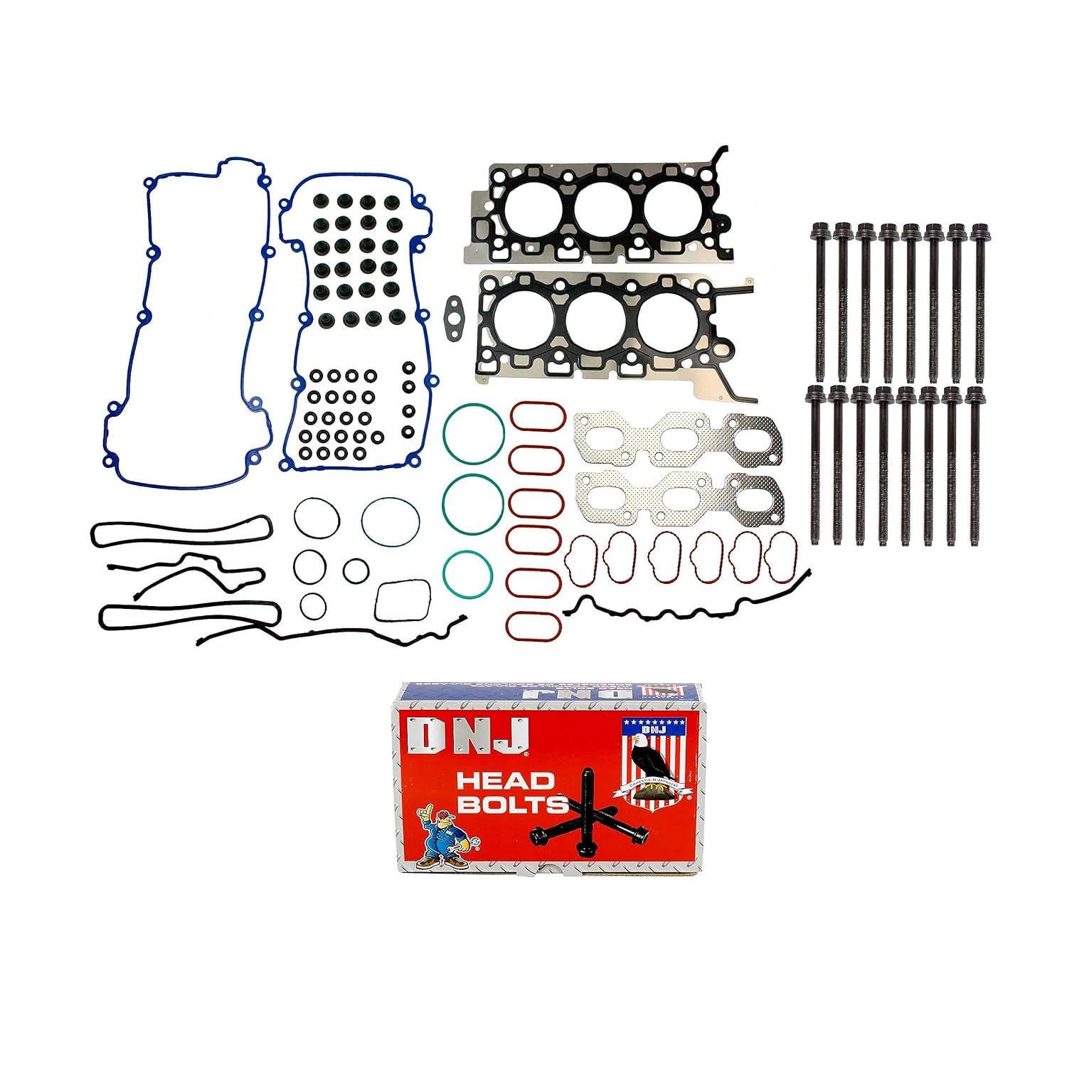 DNJ HGB4222 Cylinder Head Gasket Set with Head Bolt Kit for 2002-2005 Jaguar X-Type 2.5L 152cid V6 DOHC