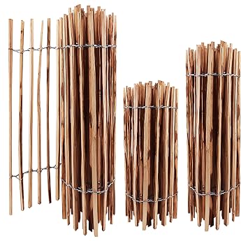 aquagart picket fence heights 50 cm - 120 cm high slat space 3-5 cm garden fence chestnut fence made of hazelnut durable wooden fence roll fence including staples hazelnut 80 cm 5 m