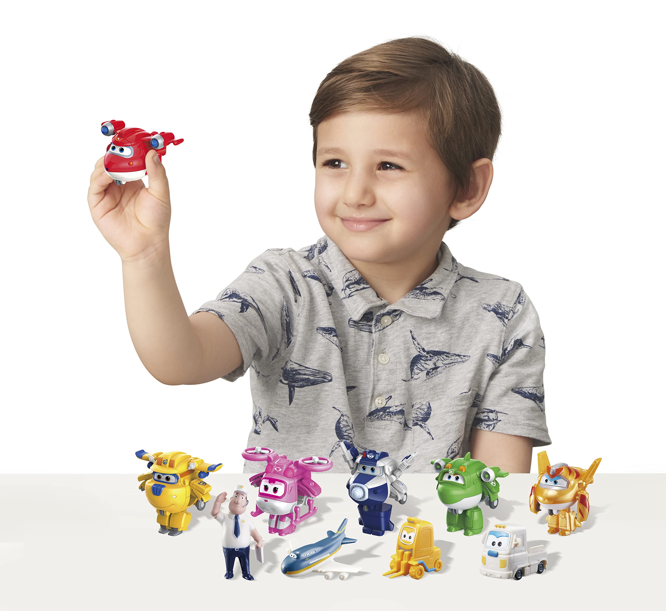 Super Wings World Airport Crew 10 Pack con Personaggi della Stagione 5 del Programma televisivo di Successo Bambini dai 3 Anni in su, Colore Nero, EU750060A