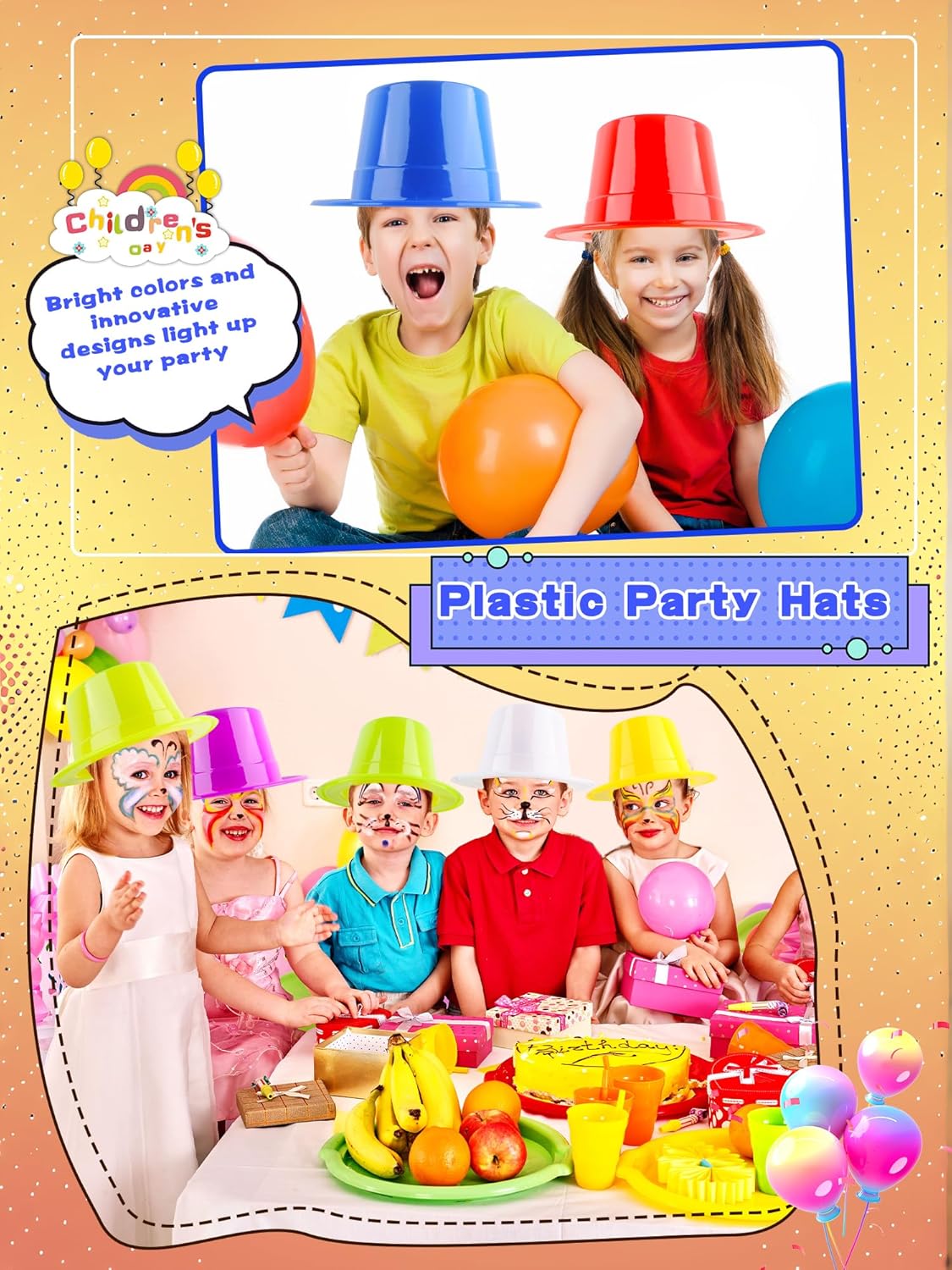 18 Pack Colorful Top Hat Neon Top Hats Plastic Party Hats Magician Hat for Adult Kids Halloween Cosplay Dress Up Costume Accessories, 9 Colors - Image 4