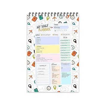 Travel Theme Daily Planner Diary (A5 Size - 8.5