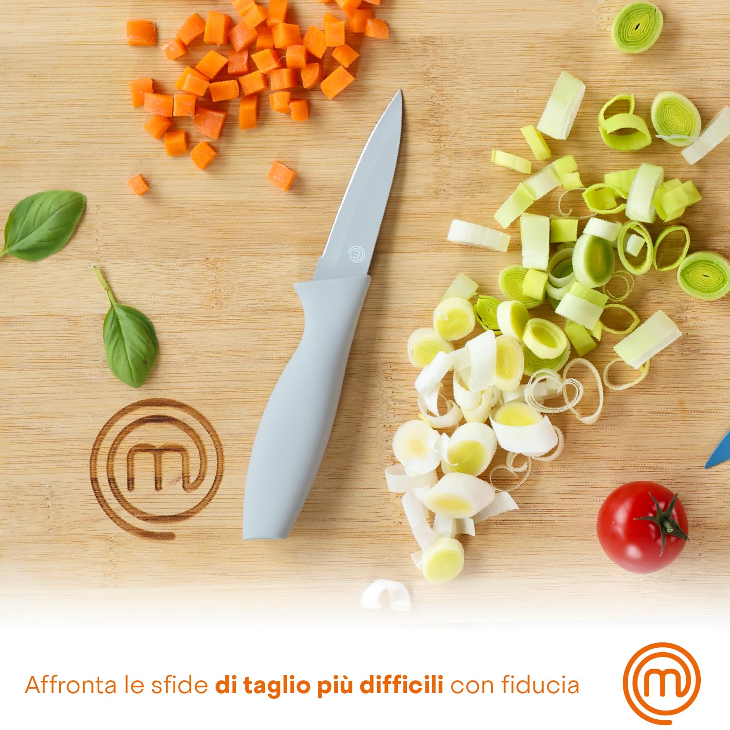 MasterChef Set 5 Coltelli Da Cucina In Acciaio Inox – Lame Affilate A Mano E Antiaderenti - 4