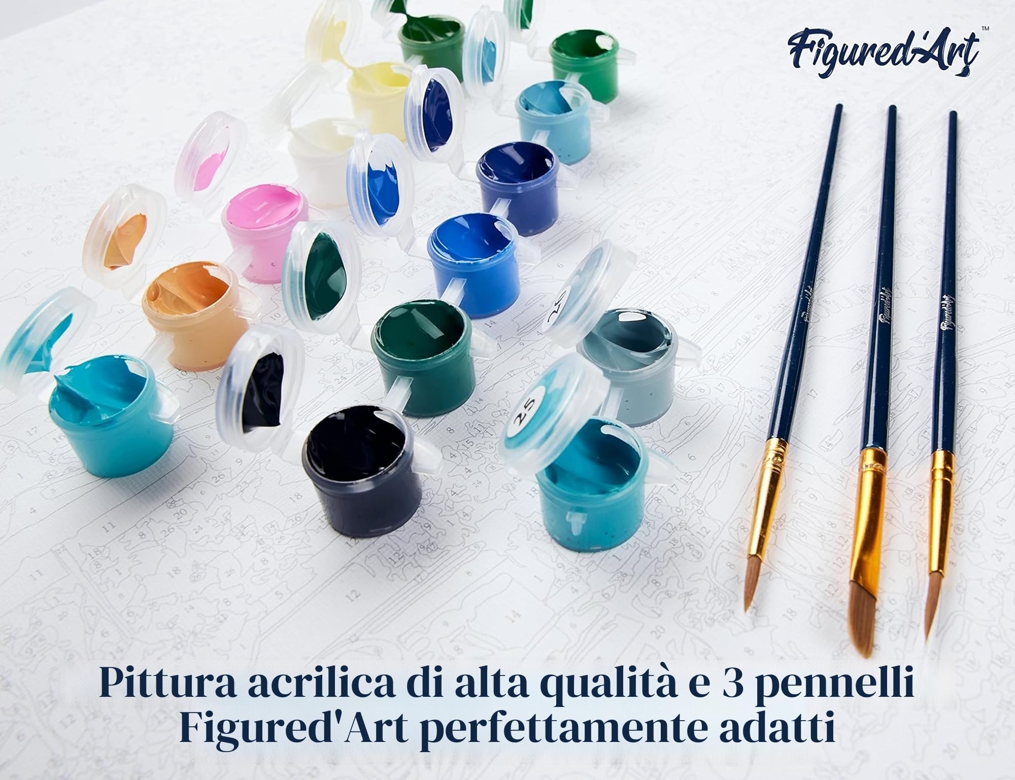Figured'Art Dipingere con i Numeri - Paint by Numbers Aria Fresca Nella Foresta Invernale, Passatempo per Adulti, Kit Completo, Hobby Creativi - Quadri fai da te 40x50cm senza cornice