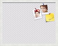 Vista 263 de PinPix Tablero de anuncios de corcho de 12 x 12 pulgadas. Este tablero decorativo enmarcado viene con diseño de círculos B W y un marco blanco