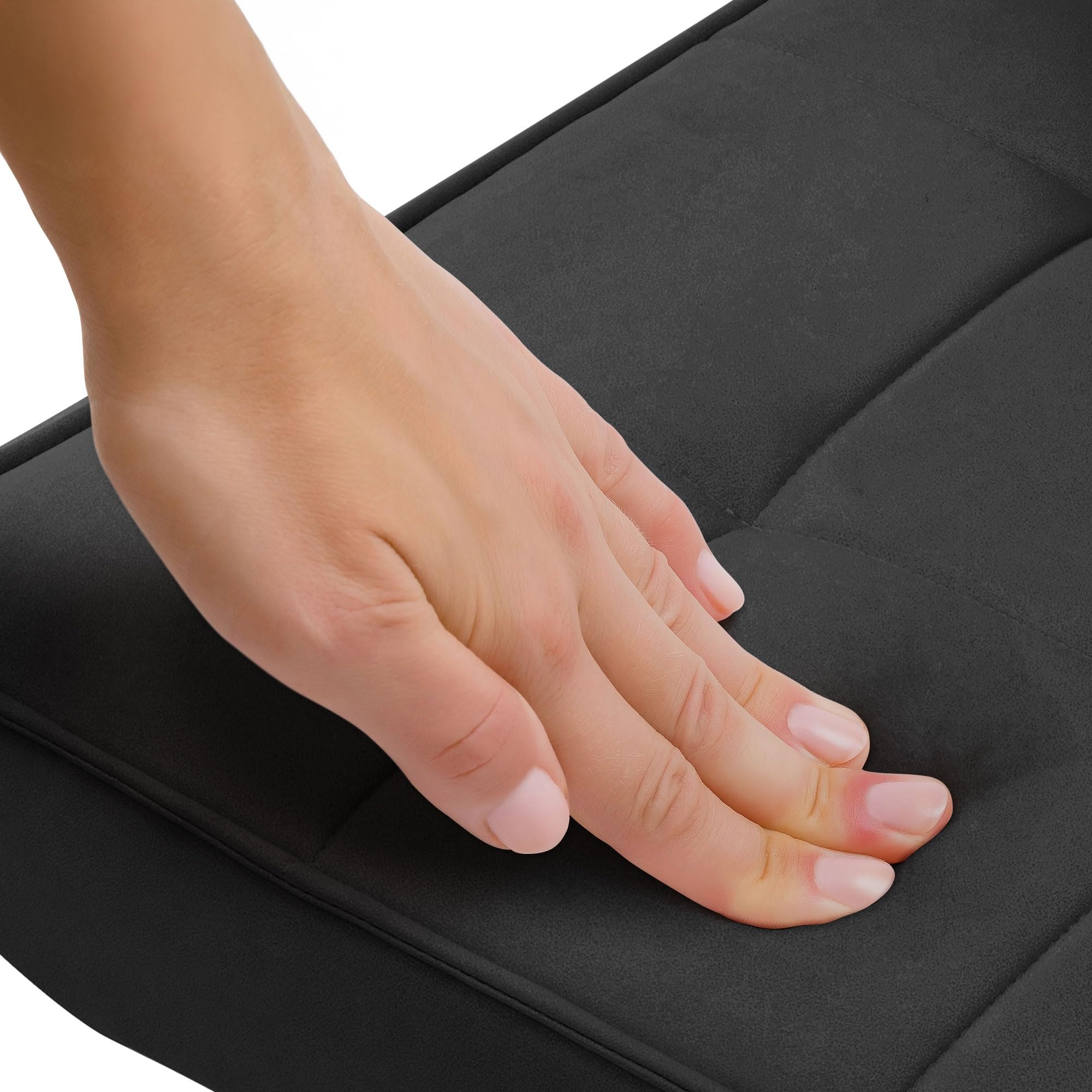 ML-Design Sillón Reclinable Negro con Cojín Lumbar, Asiento con Revestimiento Cómodo y Suave con Patas de Metal Negro Sofá Individual para TV, Comedor, Salón Diseño Retro Elegante Mueble Tapizado