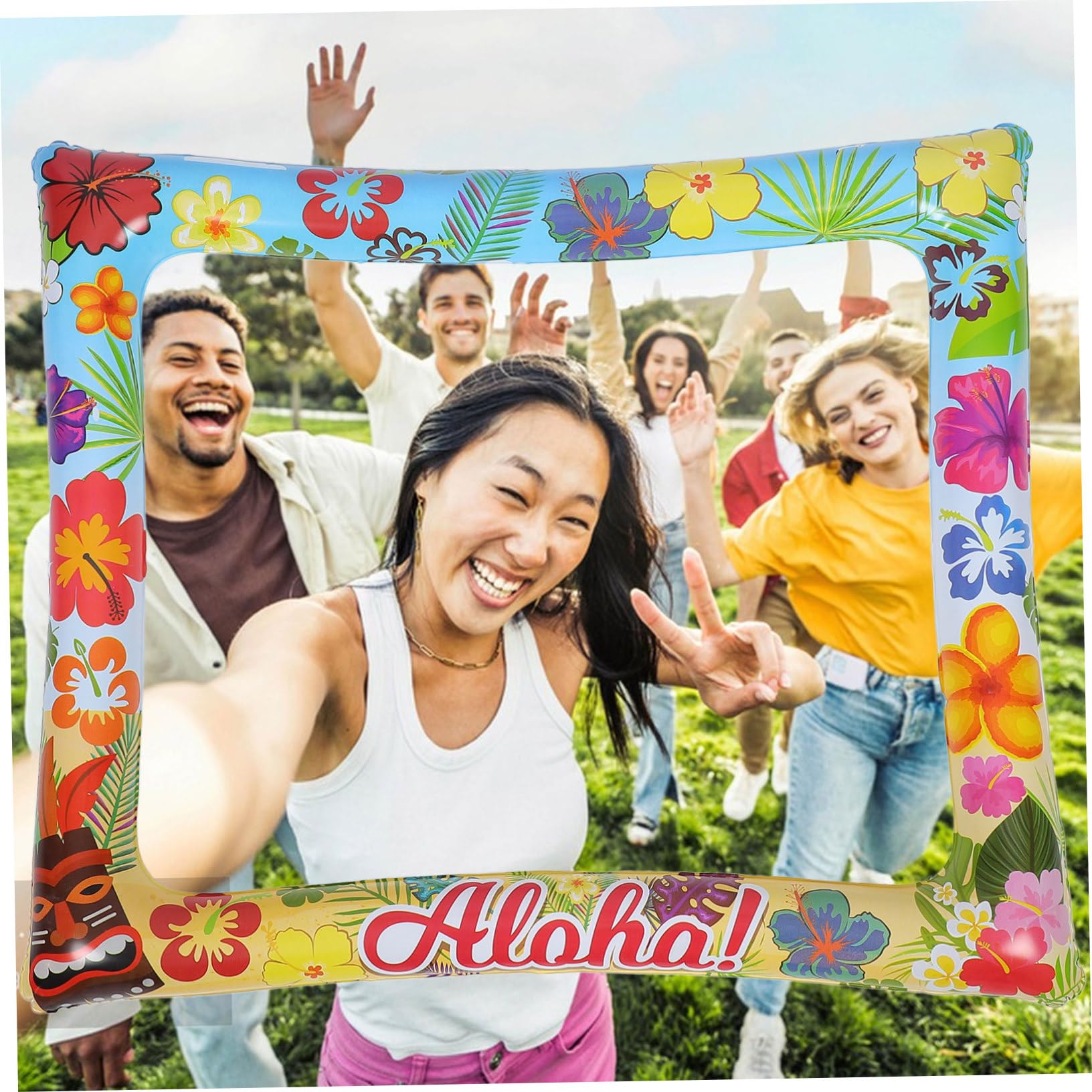 Toddmomy 3 Stück Aufblasbarer Fotorahmen für Partys Hawaii Style Foto Requisiten für Sommerliche Deko für Hochzeiten und Feiern Kreative Fotohintergründe für Unvergessliche