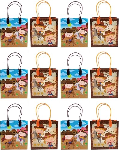 Miniatura 3 de TINYMILLS Bolsas de regalo de fiesta con temática de vaquera occidental, 12 unidades
