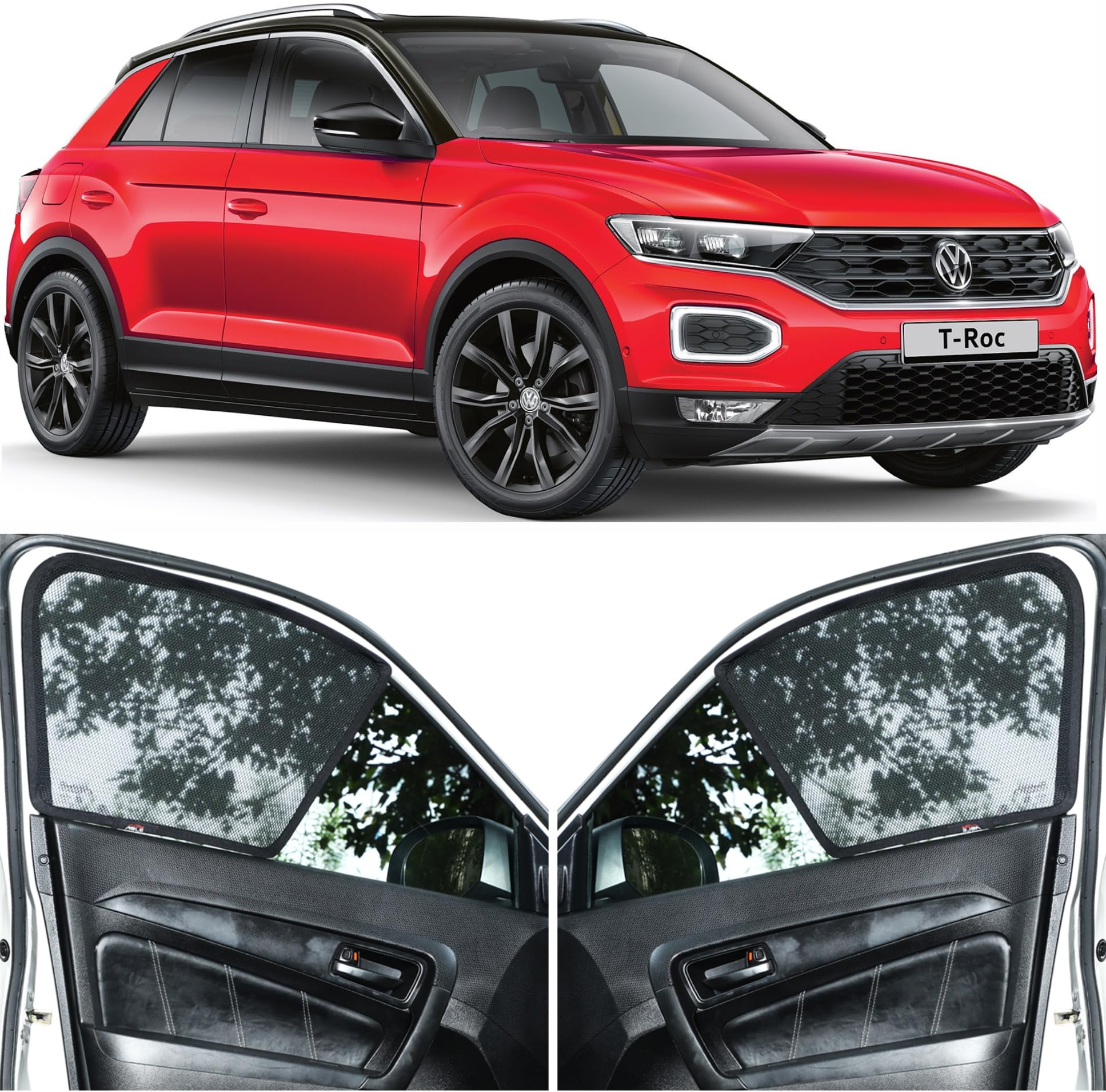 Able Sporty Half Car Magnetic Sun Shade Curtains for Volkswagen T-ROC Set of 4 Pcs