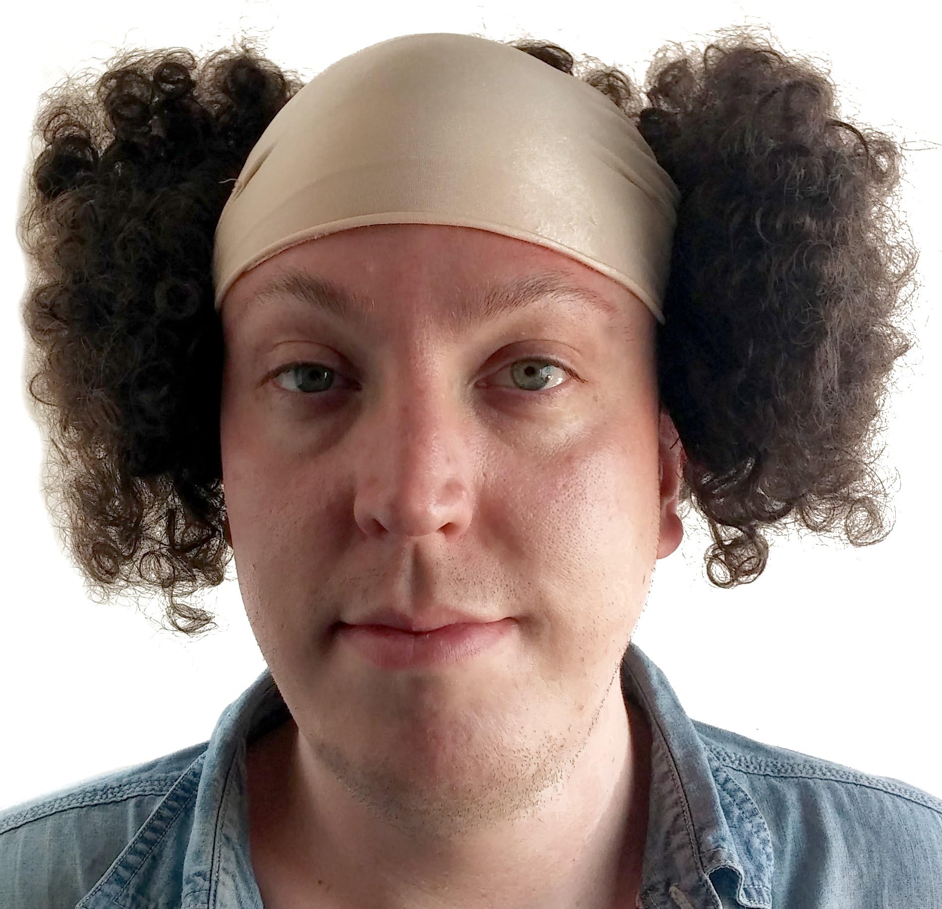 City Costume WigsLarry Three Stooges Wig Bald Curly Brown Wig for Men