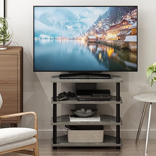 Miniatura 8 de Furinno Turn-N-Tube mesa pequeña para televisores con 4 niveles, de ensamble fácil., Madera, Blackwood Blackwood,Espresso,Americano,Nuez