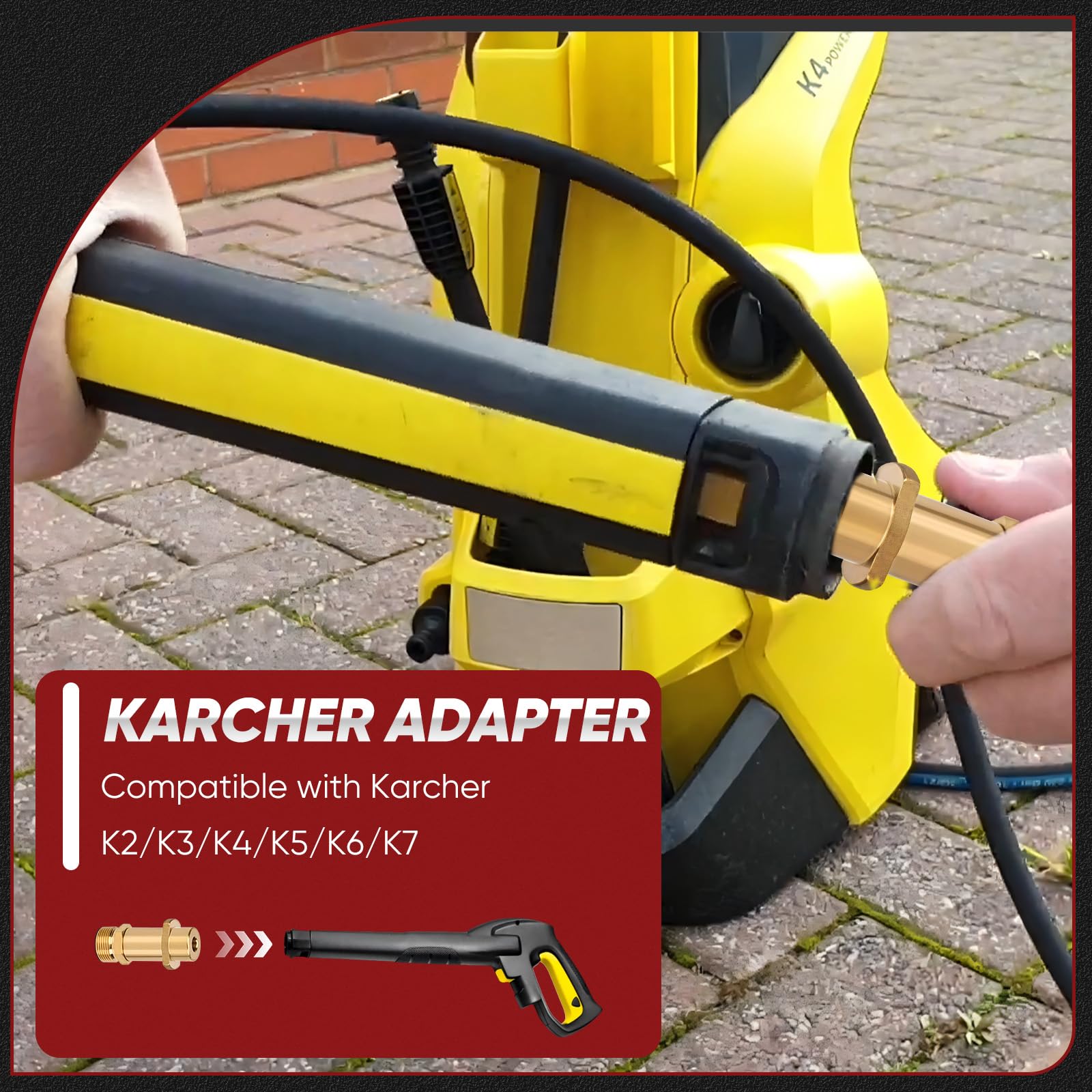 Ampvolts Rohrreinigungsschlauch Set 15m - 5800 PSI/400 bar, enthält 5 Düsen und 1 Karcher Adapter, kompatibel mit Karcher K2 K3 K4 K5 K6 K7 - Rohr- & Abflussreinigung (Standard Adapter