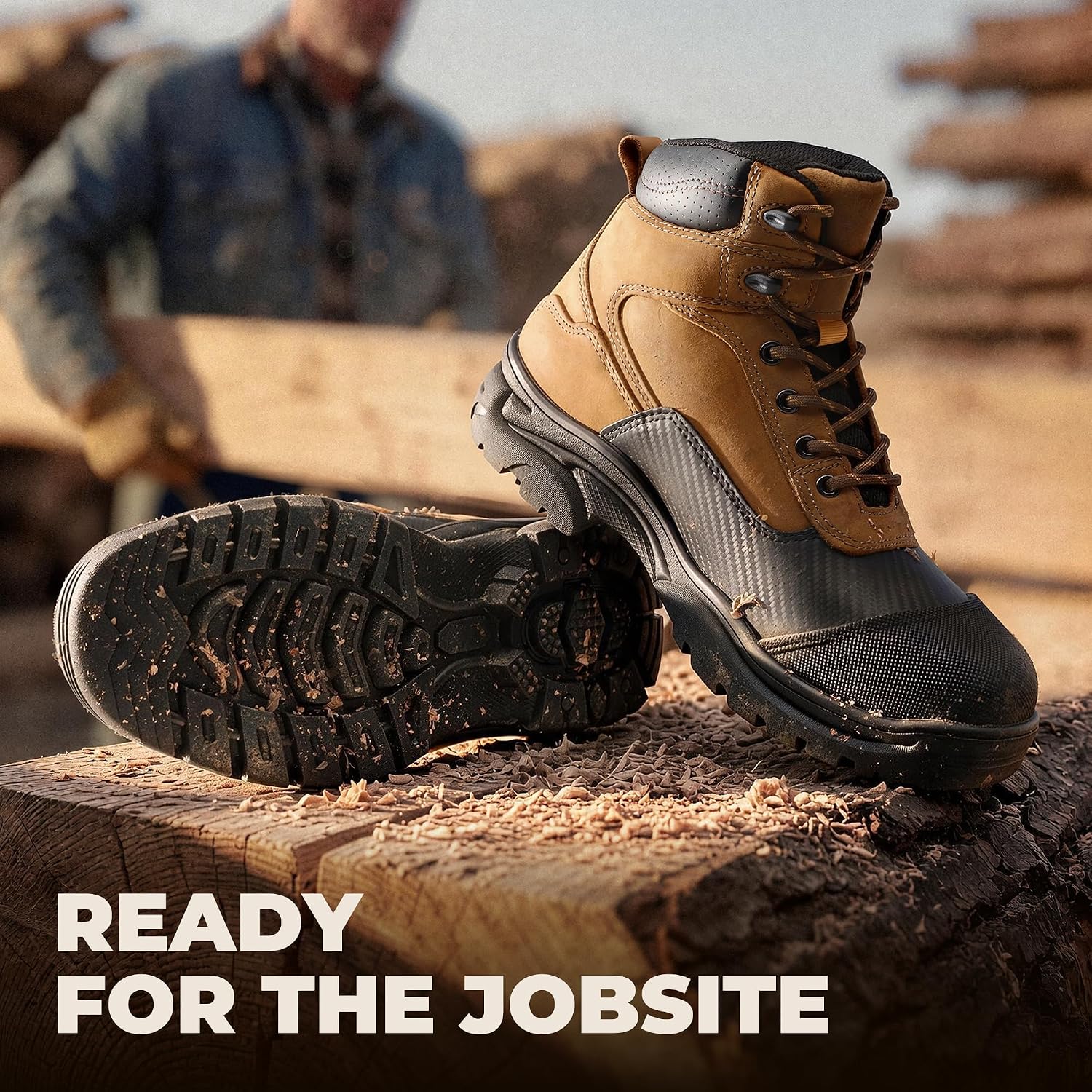 NORTIV 8 Waterproof Steel Toe Work Boots for Men