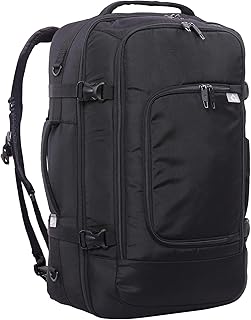 Aerolite Bagaglio a Mano 3-in-1 Zaino da Viaggio/Borsone da Aereo/Valigia da Cabina/Borsa a Tracolla per Computer Portatile 15’’, 55x35x20, Nero