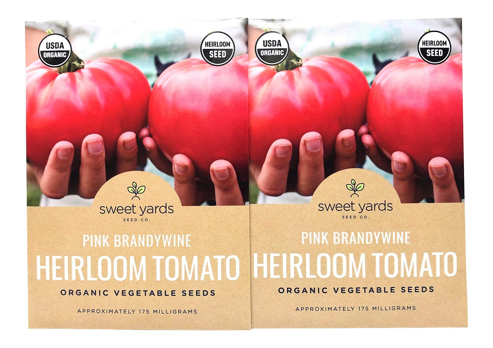 Organic Pink Brandywine Tomato Seeds 2 Seed Packets! Over 100