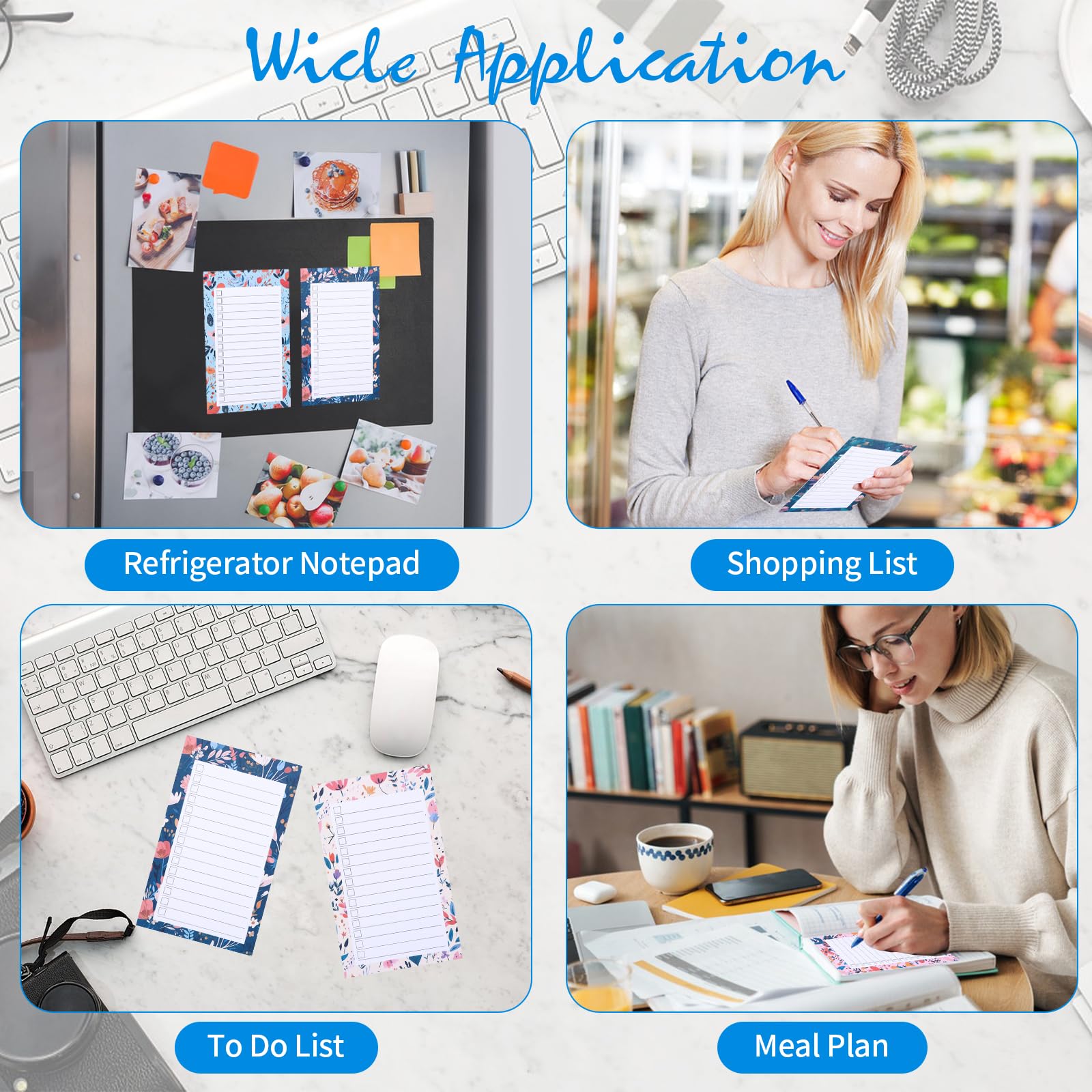 6 Stück Magnetische Notizblöcke Notizblock Memo Pads Magnetisch To-Do-Liste Einkaufszettel Erinnerungshilfe, Notizblock für Spind Kühlschrank To Do Terminerinnerungen Mahlzeitenpläne