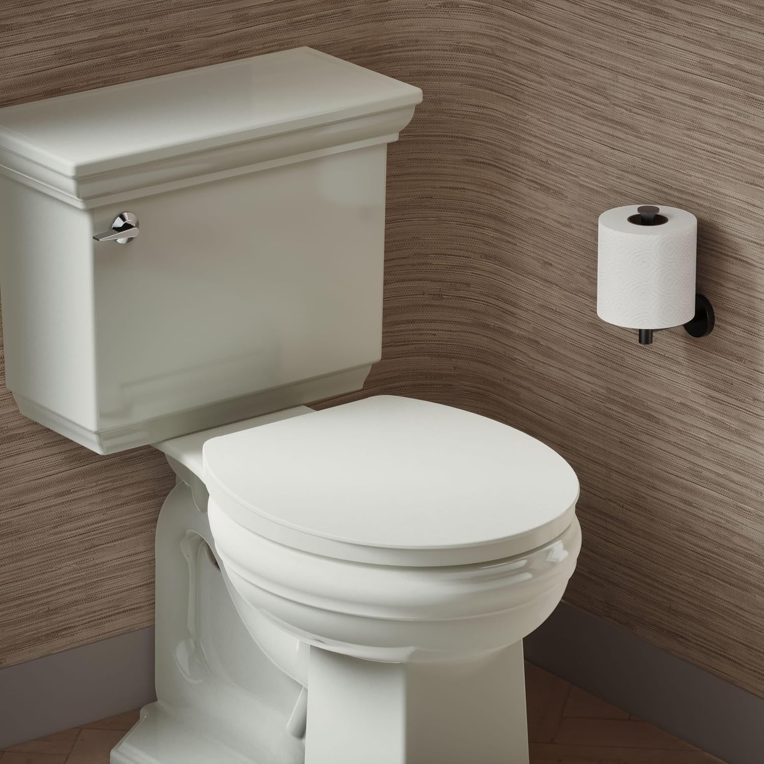 KOHLER K-26802-NY Impro ReadyLatch Quiet Close Round Toilet Seat, Soft Close Lid, Compatible with Round Toilets, Dune image 2