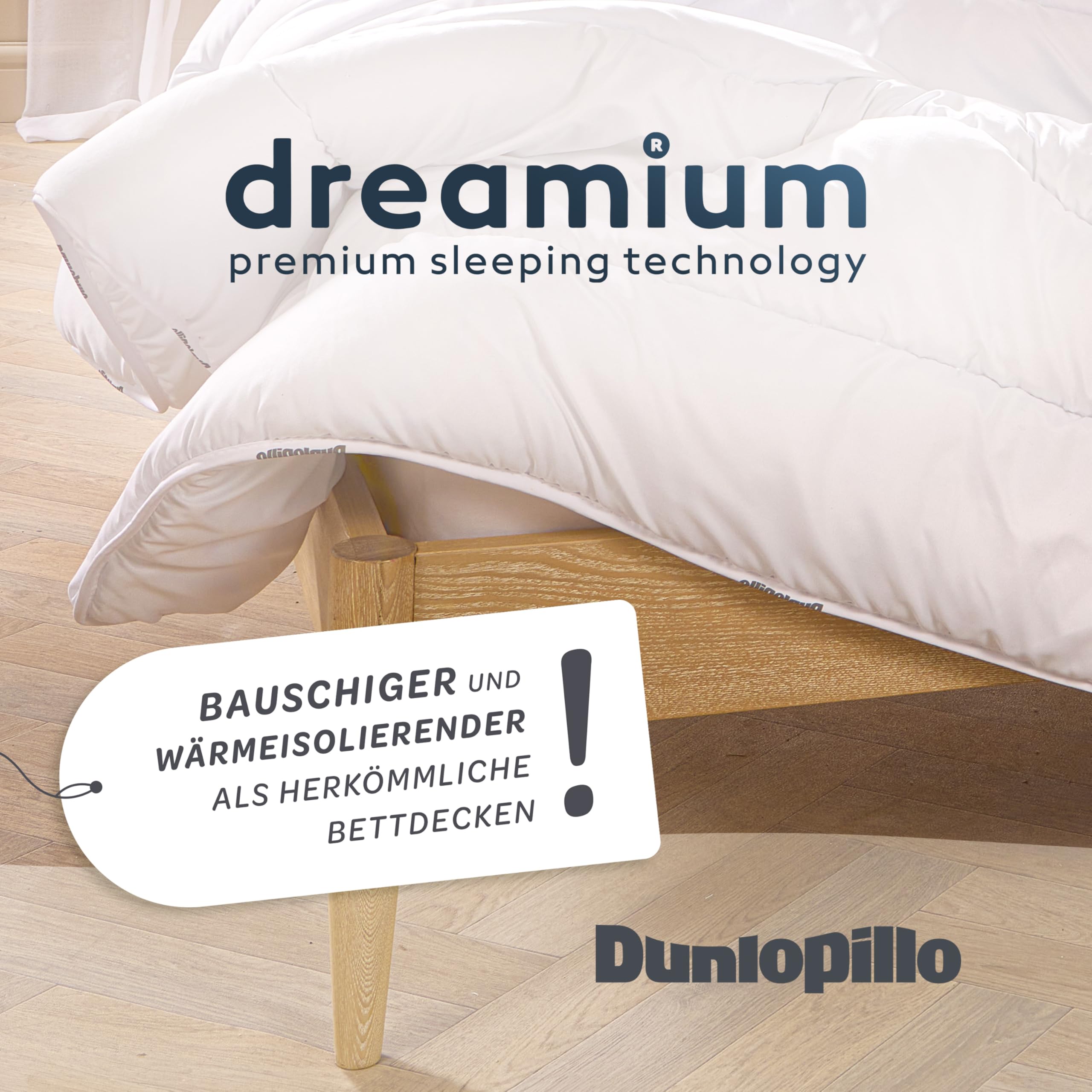 Dunlopillo Bettdecke 155x220 - Premium Ganzjahresdecke | Oeko-Tex Zertifiziert Decke für Allergiker | Winter Steppdecke, Decken, Duvet, Winterdecke, Bettdecken 155x220cm