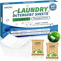 Vista 18 de FIXSMITH Hojas de detergente para ropa – 60 cargas (30 hojas) aroma de lino fresco – Hipoalergénico, tiras de detergente para ropa ecológicas