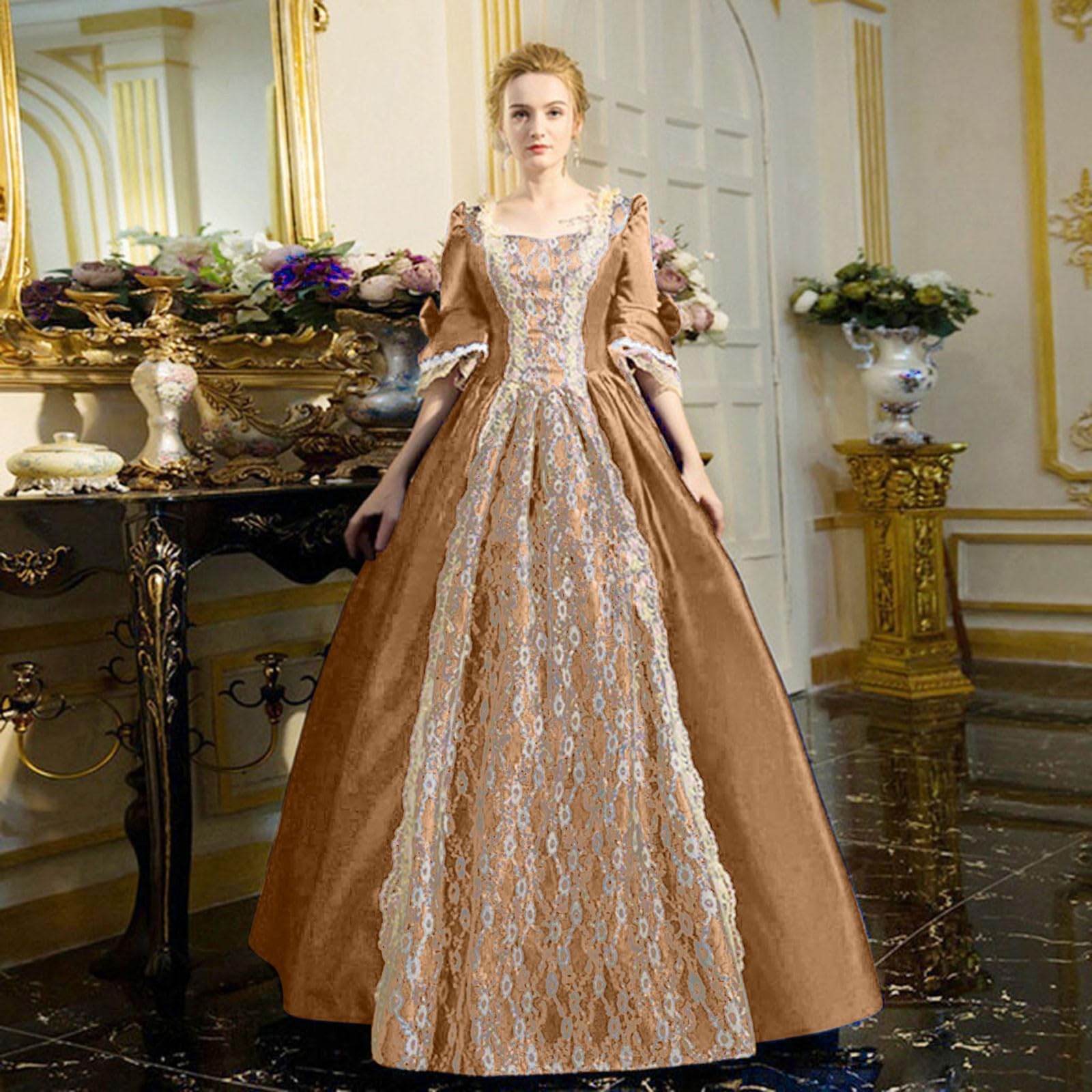 Women's Plus Size Vintage Dresses Victorian Queen-Style Masquerade Gowns, Rococo Baroque - Image 3