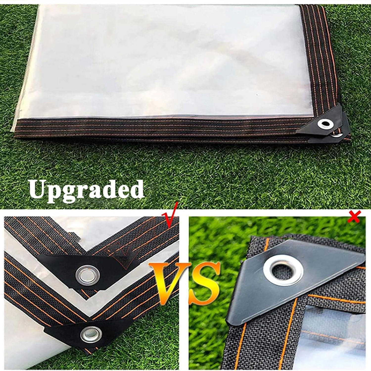 Flower- Plant Leaf Covered Tarps Grommets, Heavy Duty Waterproof PVC Transparent Tarpaulin Clear Vinyl Tarp Cover, Moisturizing Awning Canopy Patio Enclosure, 120g/m²,Customized (Size : 1mX2m)