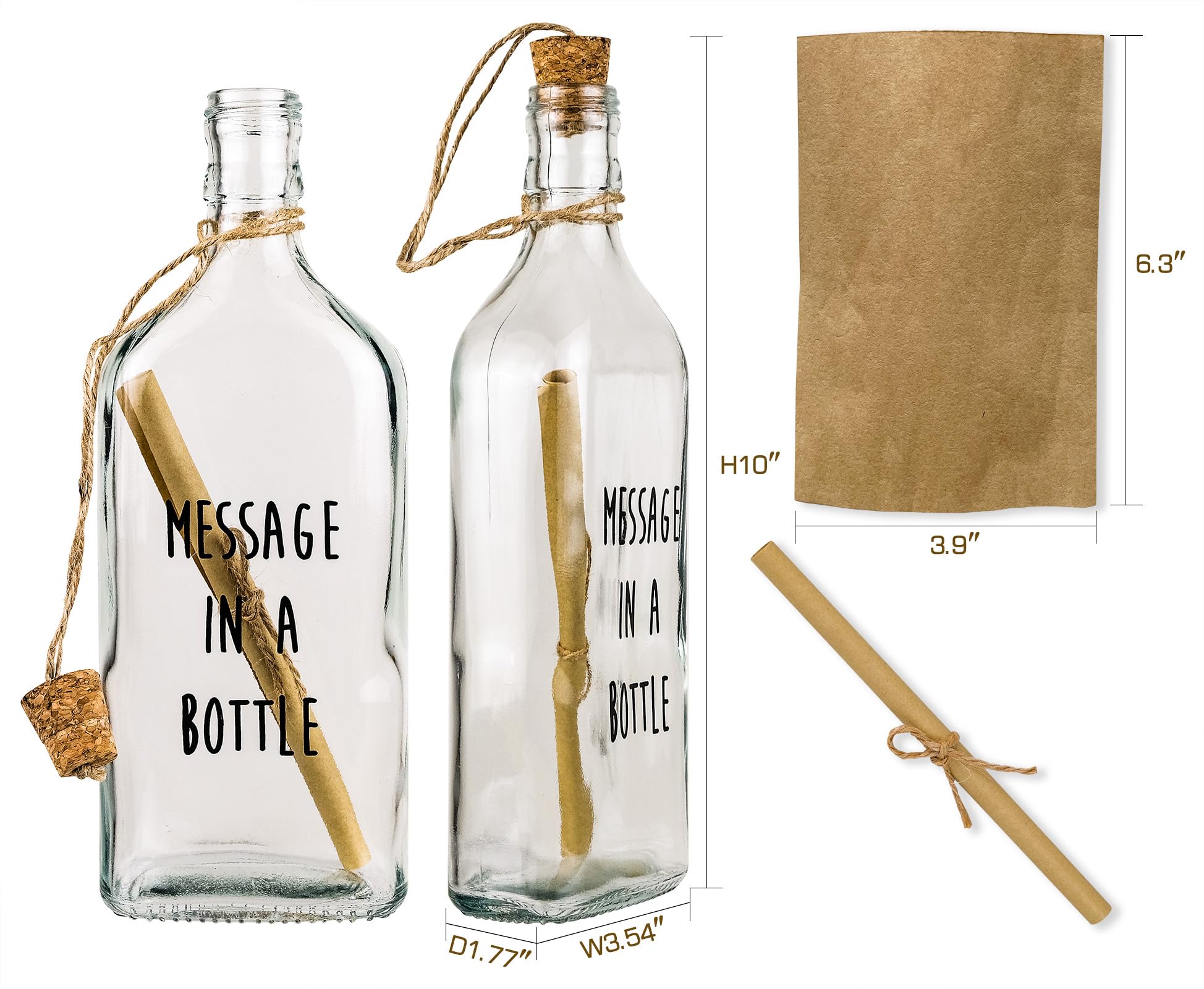 SAILINGSTORY Message in a Bottle Keepsake Wish Jar Unique Gift for Birthday Anniversary Valentine 2pcs Pack