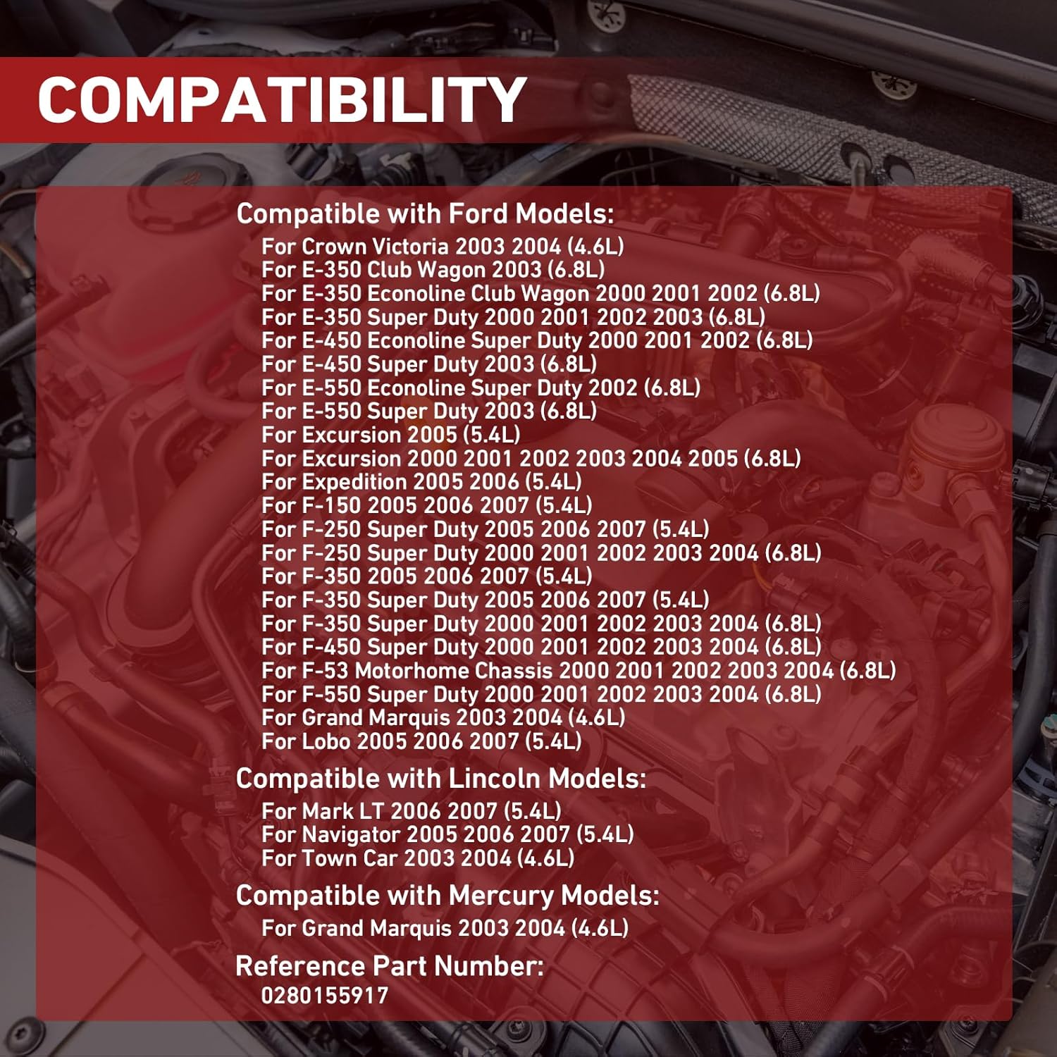 8PCS Fuel Injectors for Lincoln Town Car, Ford Crown Victoria, Mercury Grand Marquis 2003-2004 V8 4.6L -OE 0280155917