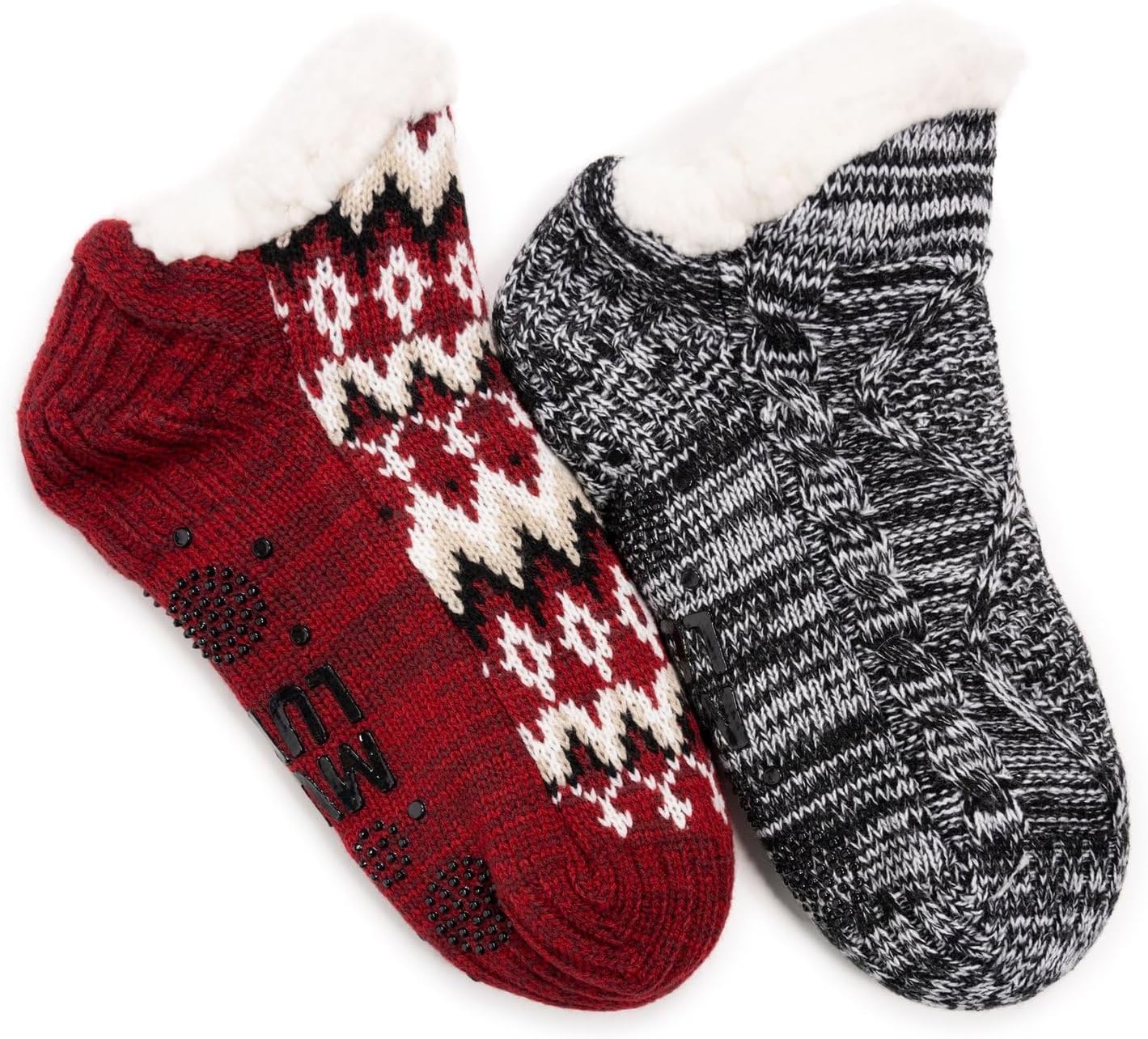 MUK LUKS Women's Shortie Cabin Sock (2 Pair Pack)