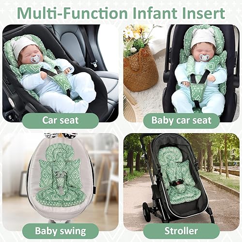 Miniatura 5 de TANOFAR Soporte de cabeza de asiento de automóvil para bebé, inserto de asiento de automóvil para niñas recién nacidas, soporte suave para la cabeza