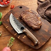 Vista 8 de Juego de 9 cuchillos de carnicero, cuchillo de carnicero de 7 pulgadas, un cuchillo de chef serbio de 7 pulgadas, un cuchillo vikingo de 6.5